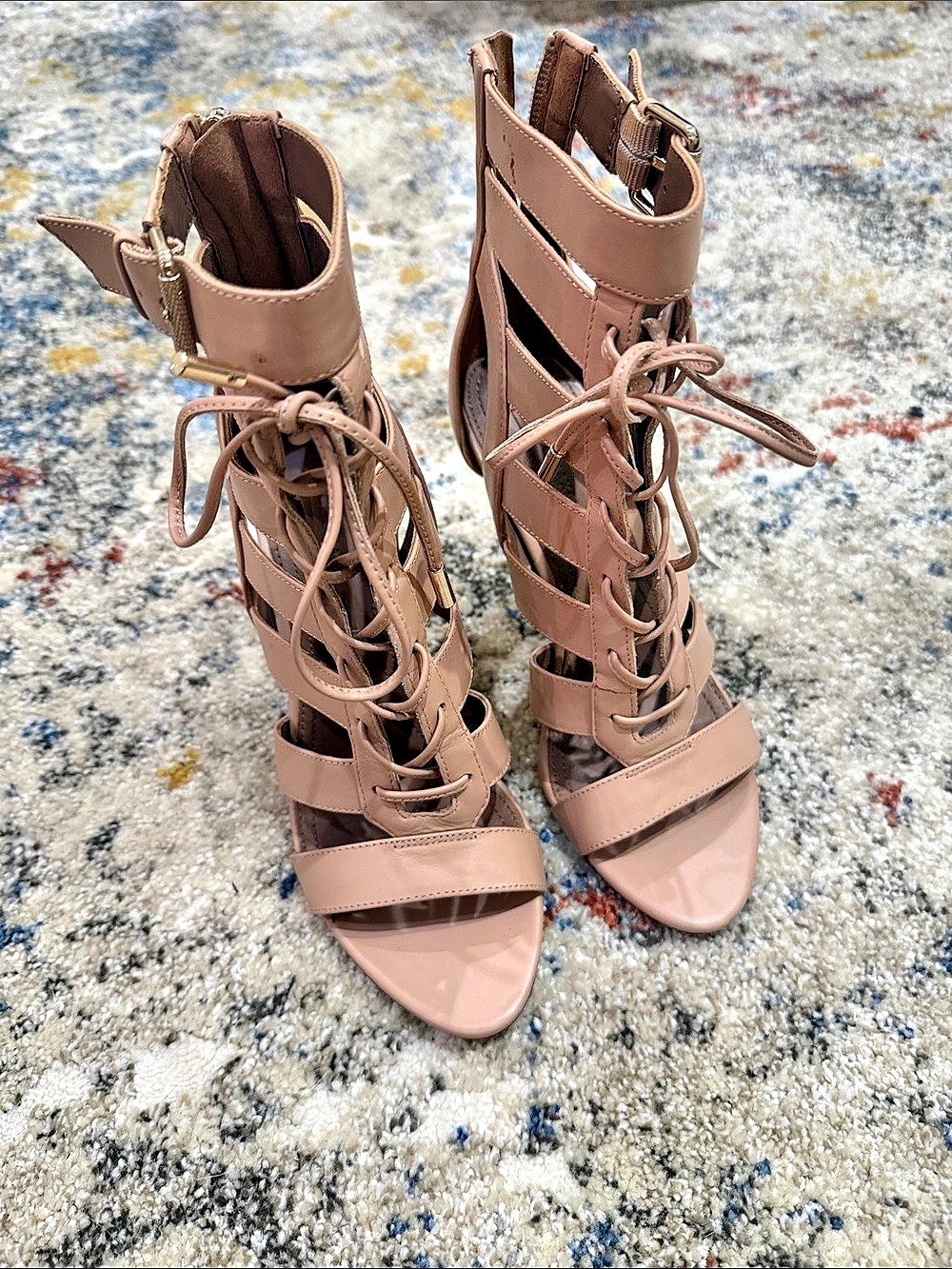BCBGMAXAZRIA lace-up gladiator heels in Pink US 5.5 B